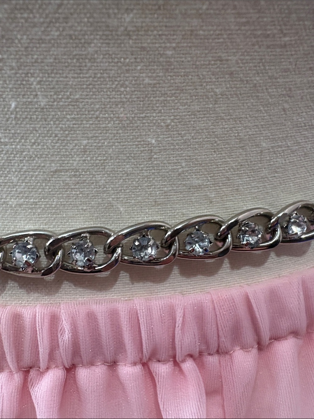 Silver-Tone Rhinestone Flower Chain Belt - Picture 6 of 9